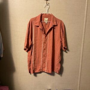 Men's Casual Button Down Shirt - Rust by Cubavera